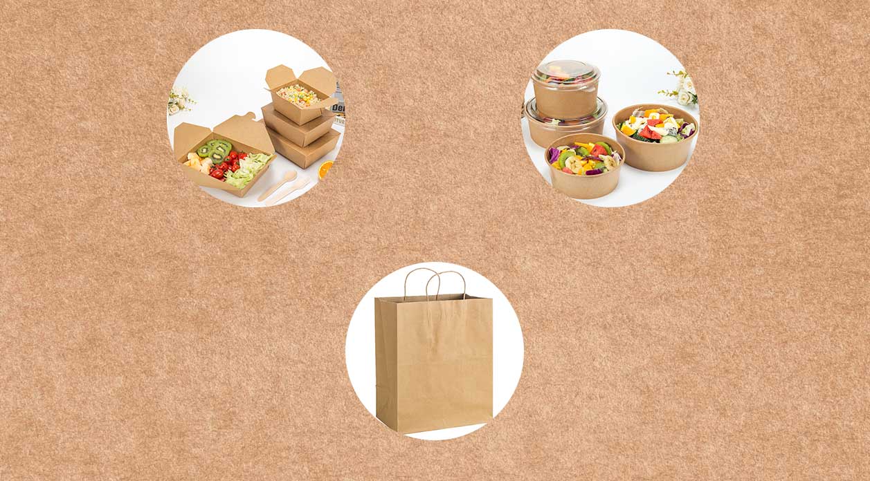 Emballages populaires en papier kraft pour plats à emporter
